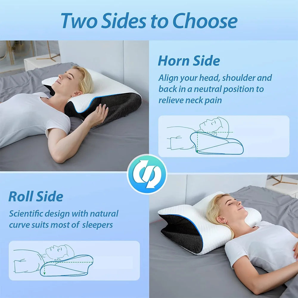 Oreillers à Mémoire de Forme, Oreiller Ergonomique Forme Orthopédique Oreillers à Mémoire de Forme, Oreiller Ergonomique Forme Orthopédique