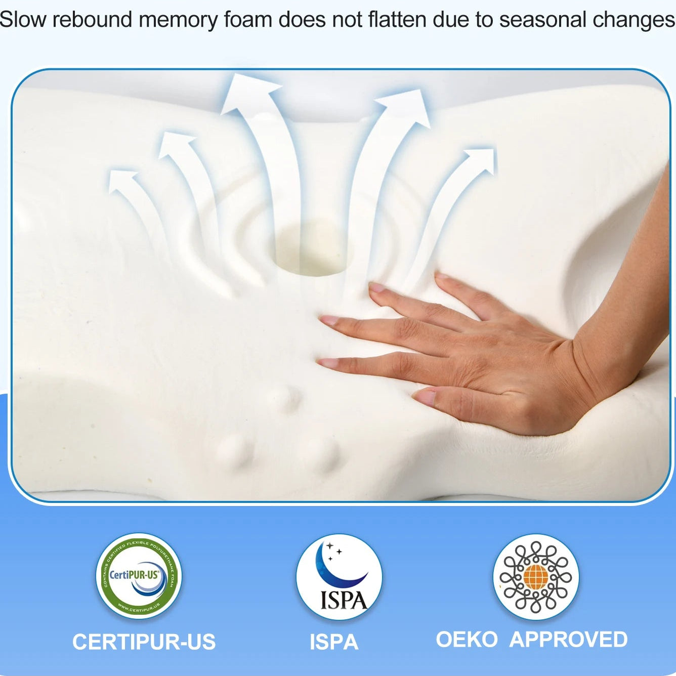 Oreiller Cervical En Mémoire De Forme Ecosafter – Confort Sommeil Profond – Neuf